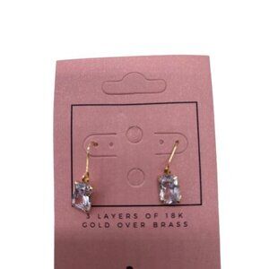 Viva‎ Gold Plated Rectangle Dangle Earrings Women’s